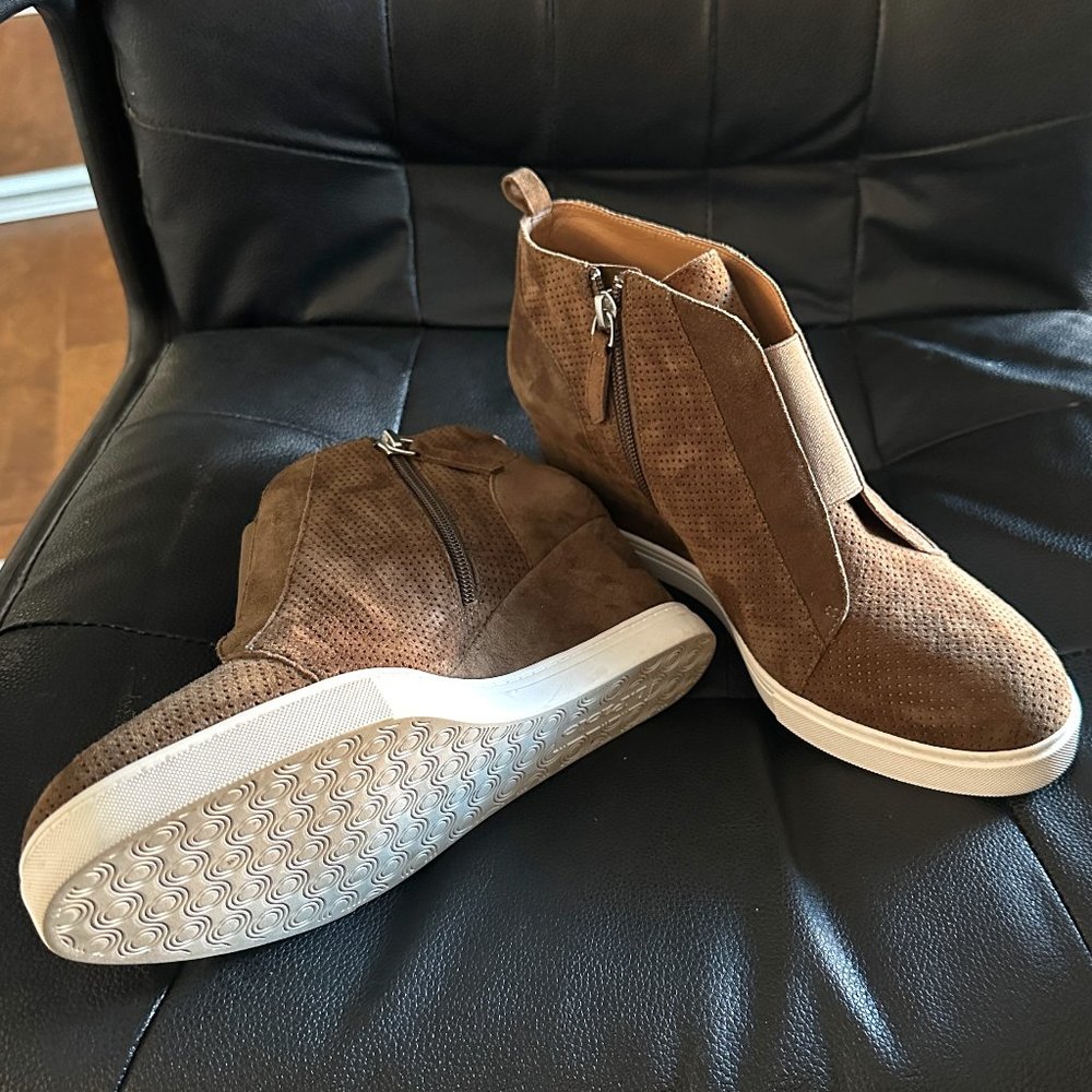 Linea Paolo Brown Wedge Booties